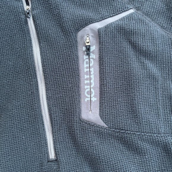 Marmot 1/4 Zip Fleece Pullover Sweater Shirt Mens M Jacket Waffle Alpinist - Picture 3 of 10